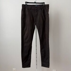 Zara Man sz 32 Slim Fit Pants Dark Brown Chino Style Minimalist Business Casual